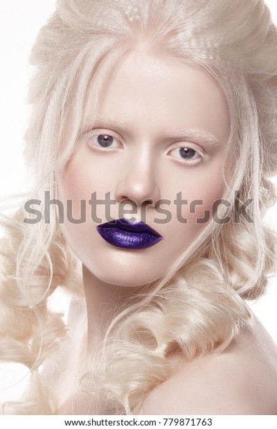 Beauty Charming Albino Girl White Hair Stock Image Download Now
