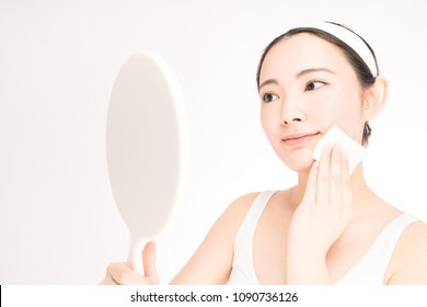 Beauty Concept Of Asian Girl. Skin Care.