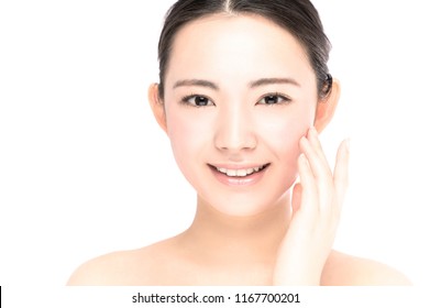Beauty concept of asian girl. Skin care.