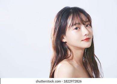 Beauty Concept Portrait Of Young Asian Woman With Soft Highlights