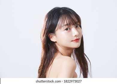 Beauty Concept Portrait Of Young Asian Woman With Soft Highlights