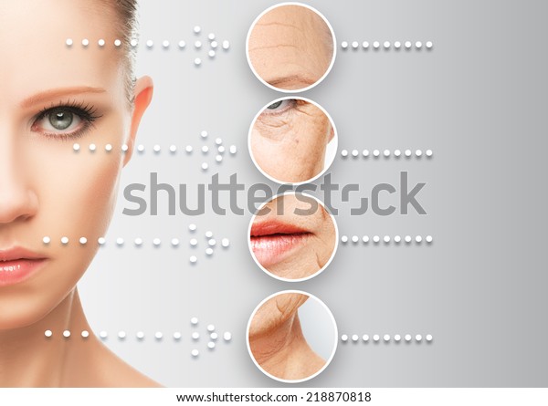 beauty concept skin aging. anti-aging\
procedures, rejuvenation, lifting, tightening of facial skin,\
restoration of youthful skin\
anti-wrinkle