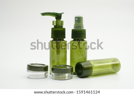 Beauty cosmetics glassbottle on a white background. Package for essential oil