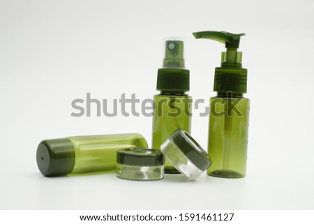 Beauty cosmetics glassbottle on a white background. Package for essential oil