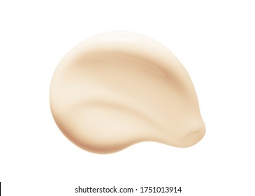 Beauty Cream Serum Swatch Smear Smudge Isolated On White. Face Creme Lotion Moisturizer Texture. Skincare Product Sample Cut Out