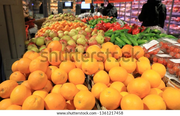 Beauty Delicious Russian Fruits Show Shelf Stock Photo (Edit Now ...