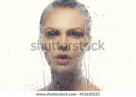 Similar – Image, Stock Photo young caucasian woman with her poodle dog in a car. Travel concept. Lifestyle and pets