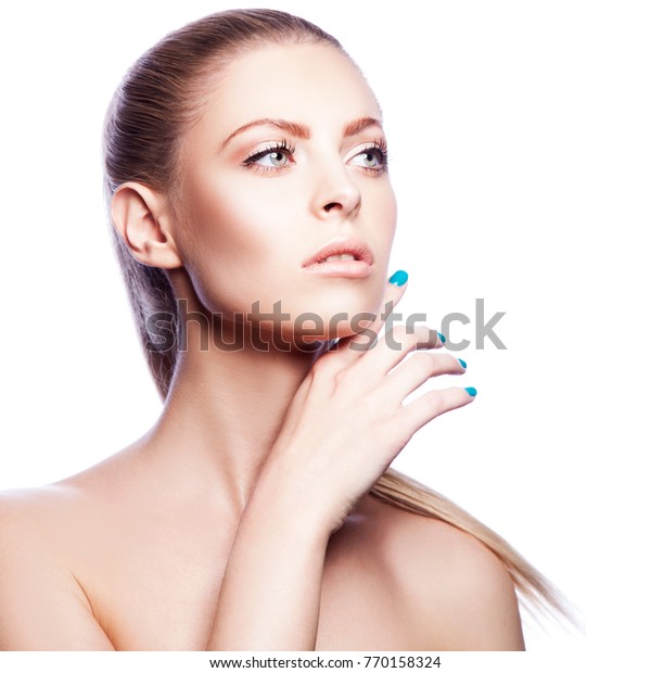 Beauty Face Young Woman Pale Lips Stock Photo Edit Now 770158324