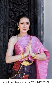 Beauty fantasy Thai women. Beautiful Thai girl in traditional dress costume ,Ayutthaya, Thailand. Asian women wearing traditional Thai culture, vintage style, 