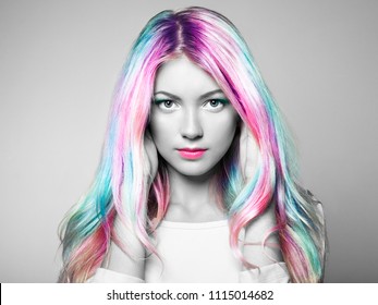 Long Hair Rainbow Colors Images Stock Photos Vectors Shutterstock