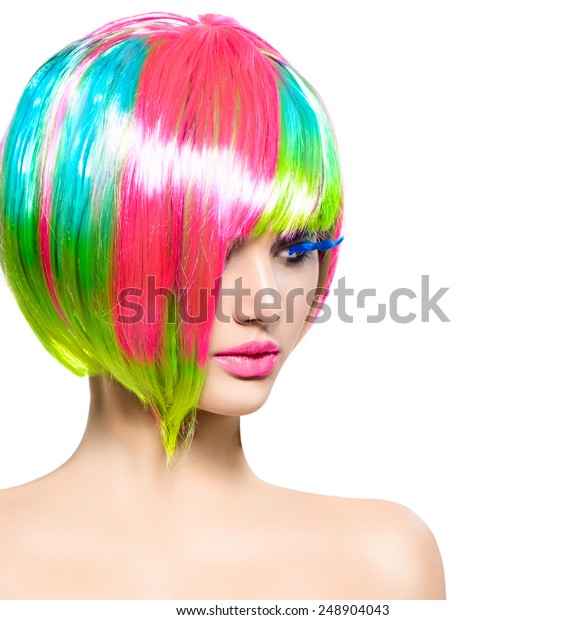 Beauty Fashion Model Girl Colorful Dyed Stock Photo Edit Now