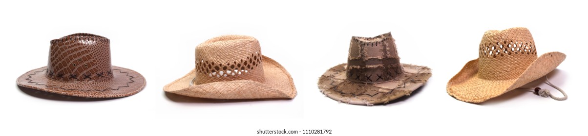 Beauty and Fashion Set of hats , isolated on white background. - Shutterstock ID 1110281792