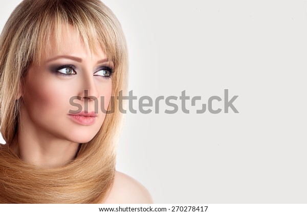 Beauty Female Face Long Blonde Hair Stock Photo Edit Now 270278417