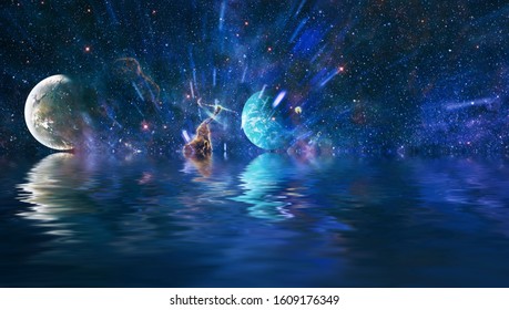 Beauty of galaxy , another world , stars in the universe. Elements of this image furnished by NASA. - Shutterstock ID 1609176349