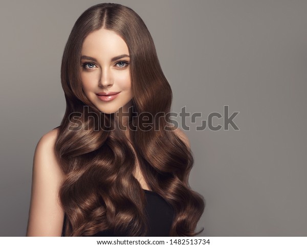 Beauty Girl Long Shiny Wavy Hair Stock Photo Edit Now 1482513734