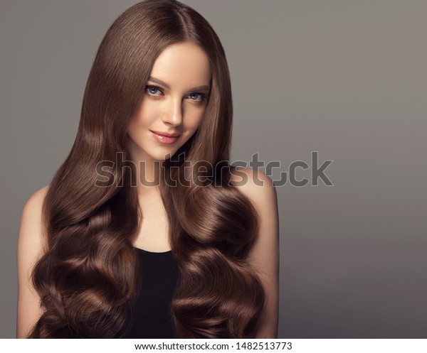 Beauty Girl Long Shiny Wavy Hair Stock Photo Edit Now 1482513773