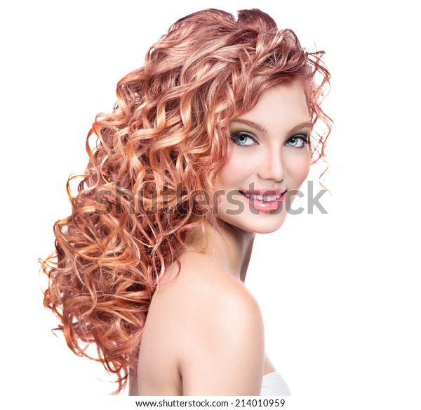 Beauty Girl Red Curly Hair Healthy Stock Photo Edit Now 214010959