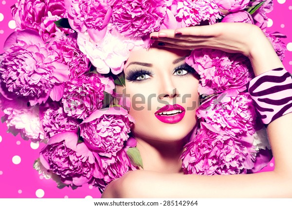 Beauty High Fashion Model Girl Pink Stock Photo Edit Now