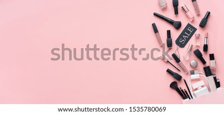 Similar – nail care top view color background