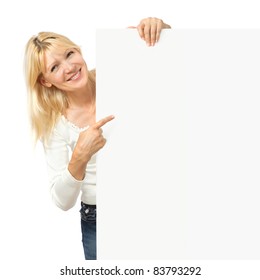 Beauty Mature Woman With Bulletin Board