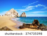The beauty of  Mexico | Baja California Sur : Picturesque view of Lovers Beach (Playa del Amor). Its one of the most beautiful places in Cabo San Lucas, Los Cabos,  Mexico. Mexican riviera.