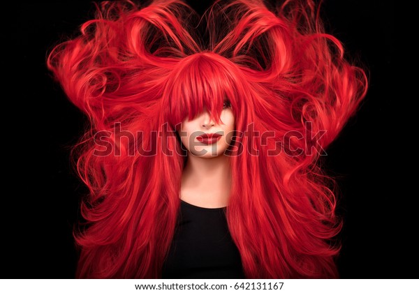 Beauty Model Girl Healthy Long Red Stock Photo Edit Now 642131167