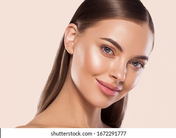 Beauty model healthy skin clean skin woman cosmetic spa concept beautiful fresh clean female face