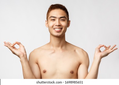 Men naked yoga
