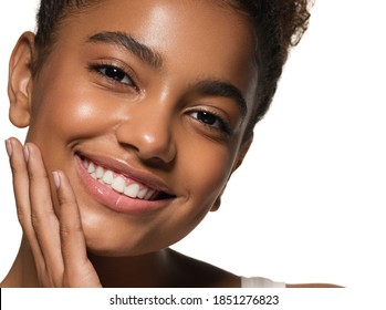 Beauty Portrait Of African American Girl Model With Clean Healthy Skin Beautiful Black Woman