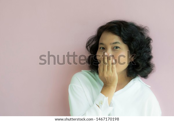 Beauty Portrait Asian Woman Covering Her Stock Photo Edit Now