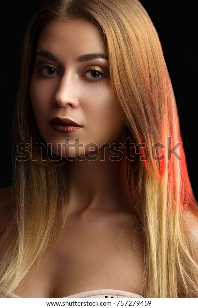 Beauty Portrait Beautiful Young Woman Long Stock Photo Edit Now