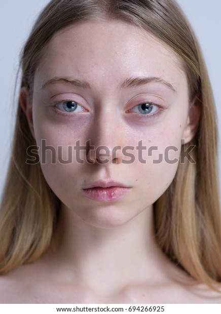 Beauty Portrait Blueeyed Blonde Without Makeup Stock Photo Edit Now