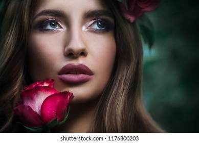 Beauty Portrait Chubby Lips Sensual Woman Stock Photo 1176800203 ...