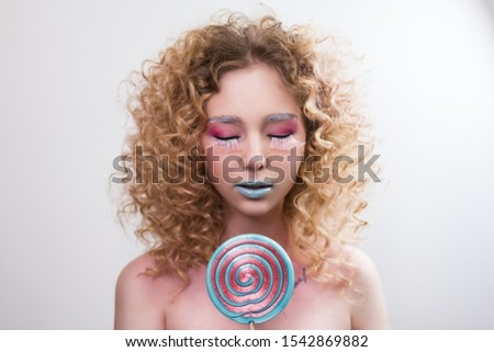 Beauty portrait of curly girl