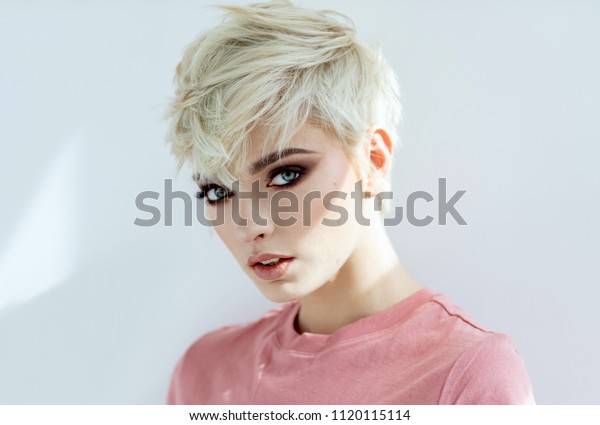 Beauty Portrait Fashion Blond Model Messy Stock Photo Edit Now