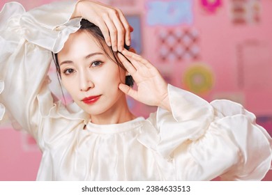 Beauty portrait of middle aged Asian woman for skin care and cosmetics concept. - Powered by Shutterstock