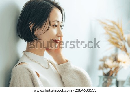 Beauty portrait of middle aged Asian woman for skin care and cosmetics concept.