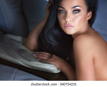 Beauty Portrait Sexy Woman Black Hair Stock Photo Edit Now