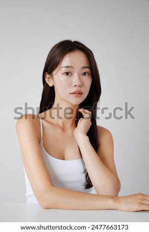 Similar – Image, Stock Photo woman Face Upper body