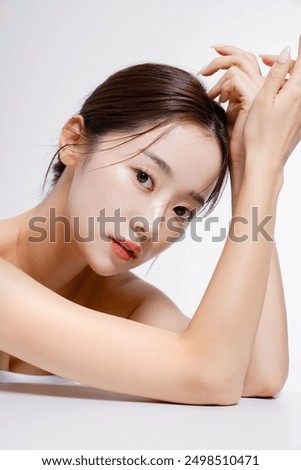 Similar – Image, Stock Photo woman Face Upper body