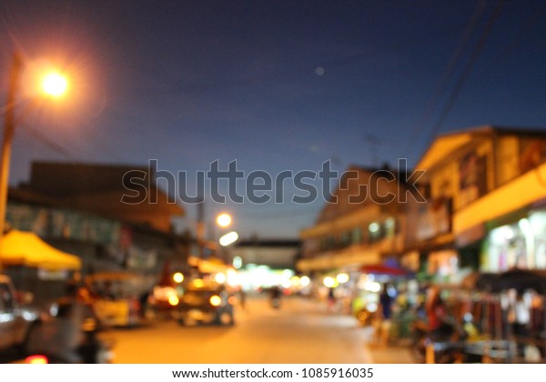 The\
beauty of a rural evening market, photographic\
blur