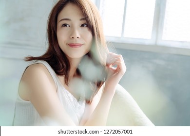 Beauty And Skin Care Concept Of A Young Asian Woman.