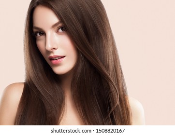 Beauty Skin Woman Healthy Hair And Skin Care Concept Over Pink Background 