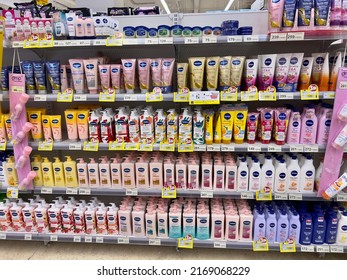 Beauty Store Shelves In Supermarket, 19 June 2022, Buriram Province.