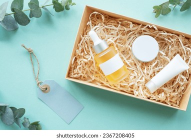 Beauty Subscription Box. Open Gift Box With Natural Cosmetic Products Inside  - Shutterstock ID 2367208405