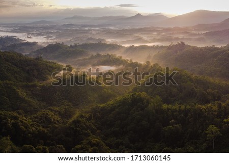 The Beauty of Sunrise in the Meratus Borneo Rainforest of South Kalimantan, Indonesia