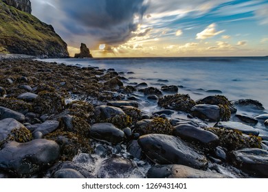Beauty sunset of Talisker Bay on the Isle of Skye,SCOTLAND
