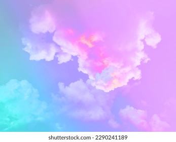 beauty sweet pastel green violet colorful with fluffy clouds on sky. multi color rainbow image. abstract fantasy growing light - Powered by Shutterstock