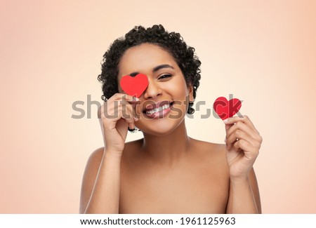 Similar – Image, Stock Photo Black woman covering her eyes with her hands.