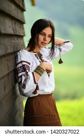 Beauty Wearing Romanian Blouse Called Ie